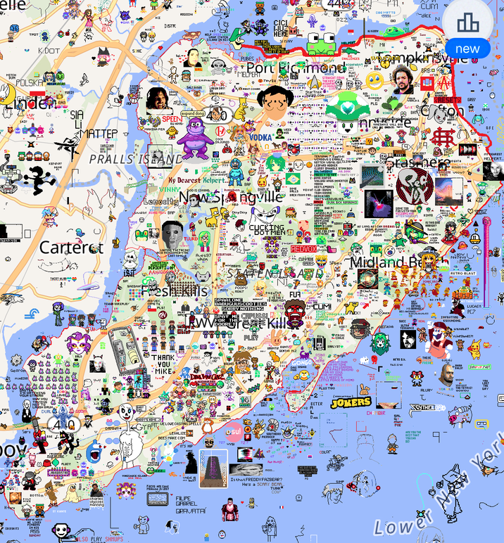 Vinny Vinesauce is from Staten Island, so it's no surprise his fans cover his home town.