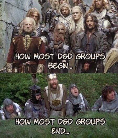 HOW MOST D&D GROUPS BEGIN... HOW MOST D&D GROUPS END...