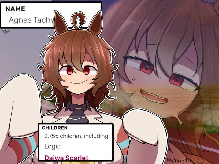 NAME Agnes Tachy CHILDREN 2,755 children, including Logic Daiwa Scarlet Watekostite