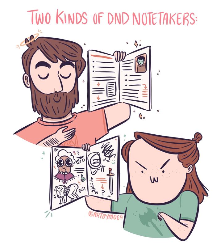 シ TWO KINDS OF DND NOTETAKERS: 20 R BUTT כ: CARTBYMOGA 3