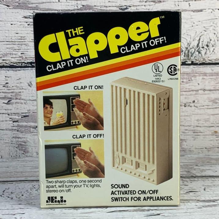 TM Clapper CLAP IT ON! CLAP IT ON! CLAP IT OFF! UL SP LISTED 14K3 E92622(S) LR60296 CLAP IT OFF! Two sharp claps, one second apart, will turn your TV, lights, stereo on/off. மிடி. JOSEPH ENTERPRISES INC SOUND ACTIVATED ON/OFF SWITCH FOR APPLIANCES.