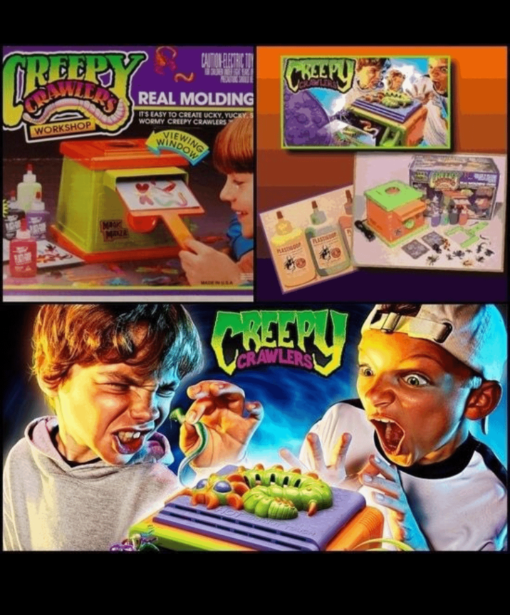 FREERS WORKSHOP CAUTION ELECTRIC TOY REAL MOLDING IT'S EASY TO CREATE UCKY, YUCKY, S WORMY CREEPY CRAWLERS VIEWING WINDOW MAK MAALE MADEMULA PLASTIGOO KEEP CRAWLERS CREEPY PLASTIGOP W