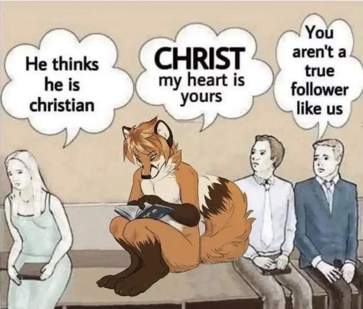 He thinks he is christian CHRIST my heart is yours You aren't a true follower like us