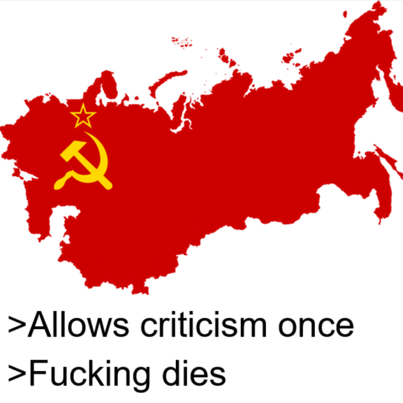 2 >Allows criticism once >F------ dies