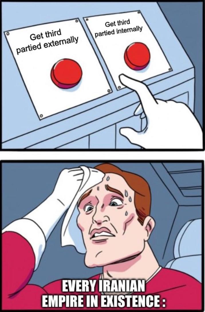 Get third partied externally Get third partied internally EVERY IRANIAN EMPIRE IN EXISTENCE: