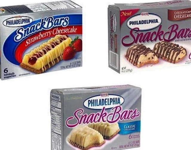 6 PHILADELPHIA SnackBars Strawberry Cheesecake New! PHILADELPHIA CHOCOLATE CHIP CHEESECAKE Snack Bars PHILADELPHIA Snack Bars CLASSIC COFFSECANE 6