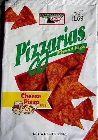 Keebler $1.69 Pizzarias Pizza Chips Cheese Pizza FLAVOR NET WT. 6.5 OZ. (184g)