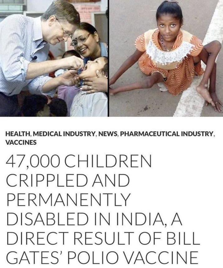 HEALTH, MEDICAL INDUSTRY, NEWS, PHARMACEUTICAL INDUSTRY, VACCINES 47,000 CHILDREN CRIPPLED AND PERMANENTLY DISABLED IN INDIA, A DIRECT RESULT OF BILL GATES' POLIO VACCINE