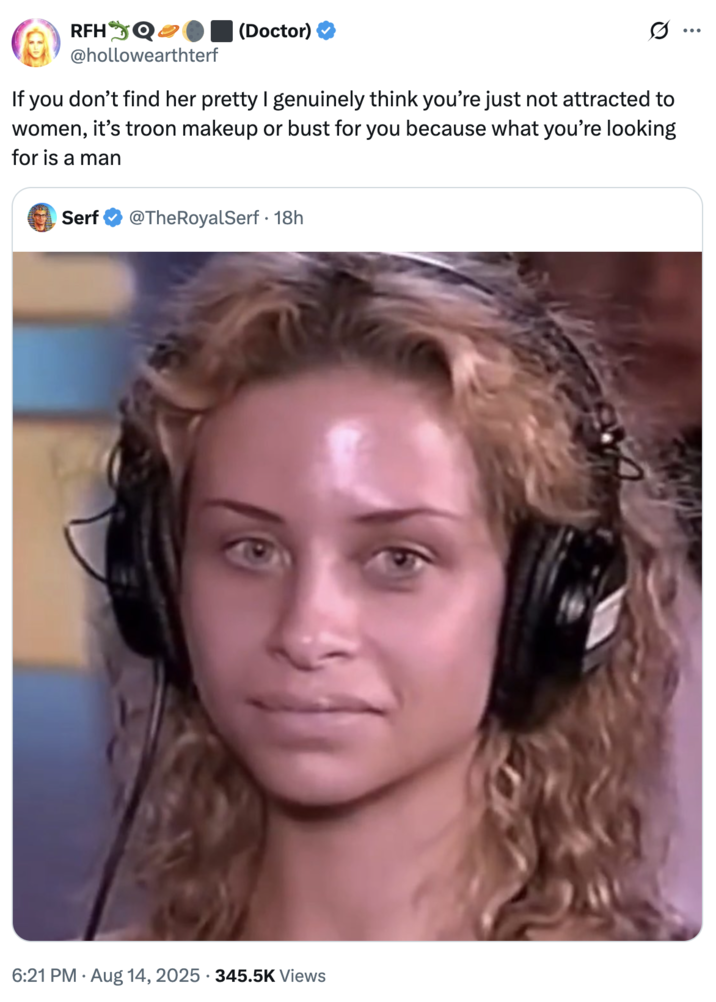 RadFem Hitler reaction A "quote-tweet":https://knowyourmeme.com/memes/quote-retweets-qrts from "RadFem Hitler":https://knowyourmeme.com/memes/people/radfem-hitler about the Buttaface Contest on the Howard Stern Show.