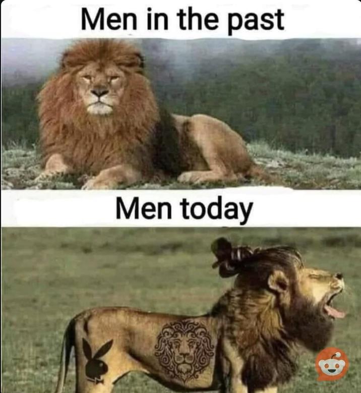 Men in the past Men today