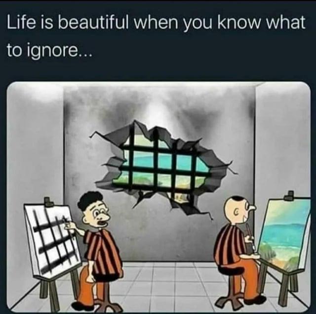 Life is beautiful when you know what to ignore...