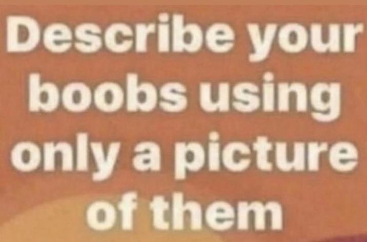 Describe your boobs using only a picture of them