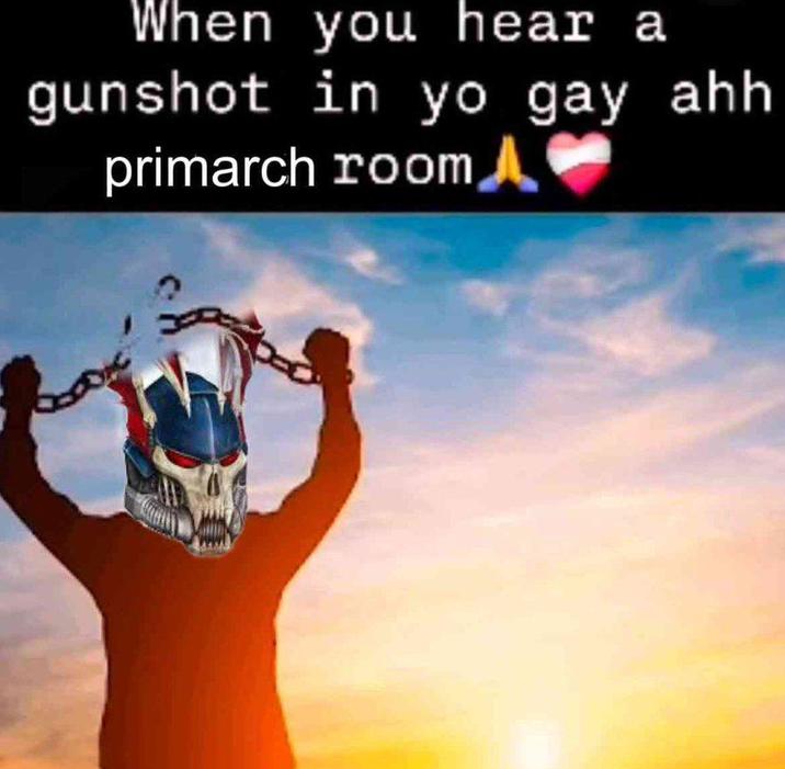 When you hear a gunshot in yo gay ahh primarch room