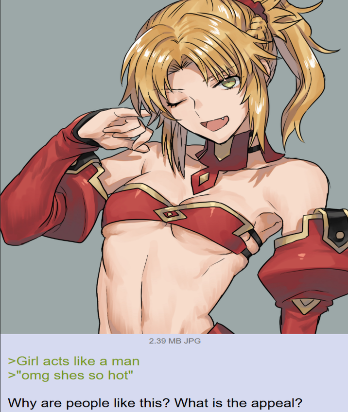 >Girl acts like a man >"omg shes so hot" 2.39 MB JPG Why are people like this? What is the appeal?