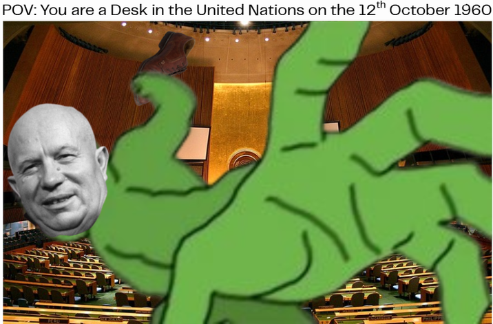 POV: You are a Desk in the United Nations on the 12th October 1960 PERU PHILIPPE