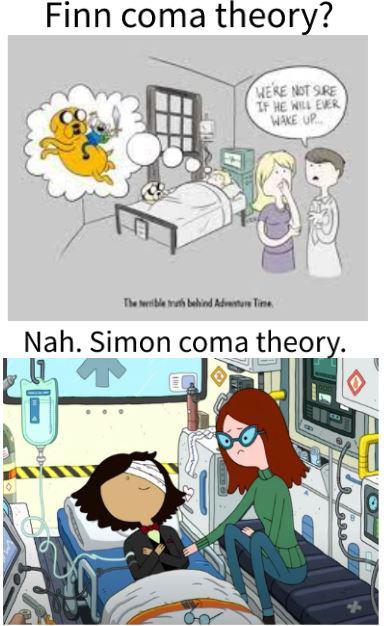 A meme suggesting Simon coma theory is a thing.