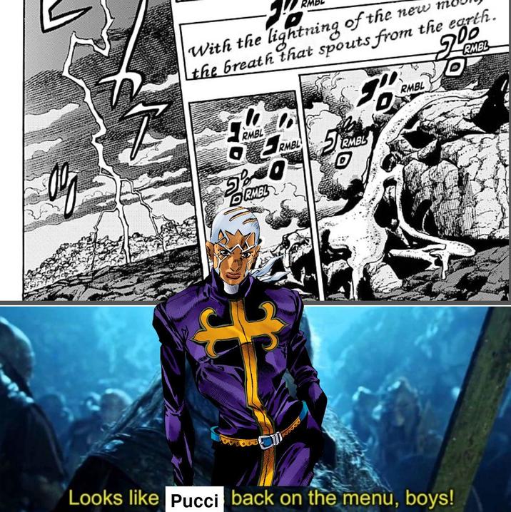 P With the lightning of the new me the breath that spouts from the earth. 24 00 RMBL Jo RMBL RMBL RMBL 5% DRMBL D Looks like Pucci back on the menu, boys!