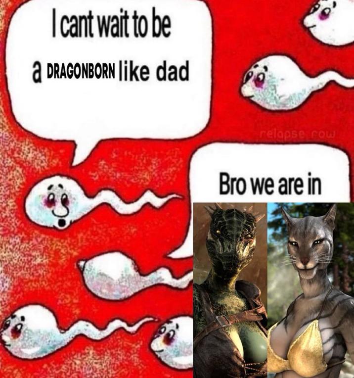 I cant wait to be a DRAGONBORN like dad relapse row Bro we are in
