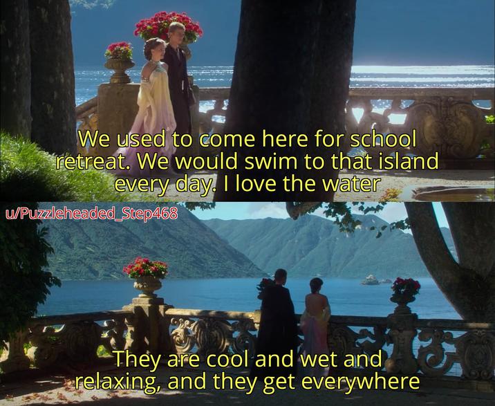 We used to come here for school retreat. We would swim to that island every day. I love the water w/Puzzleheaded_Step468 They are cool and wet and relaxing, and they get everywhere