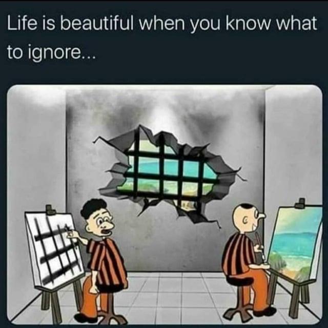 Life is beautiful when you know what to ignore...