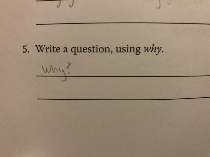 5. Write a question, using why. Why?