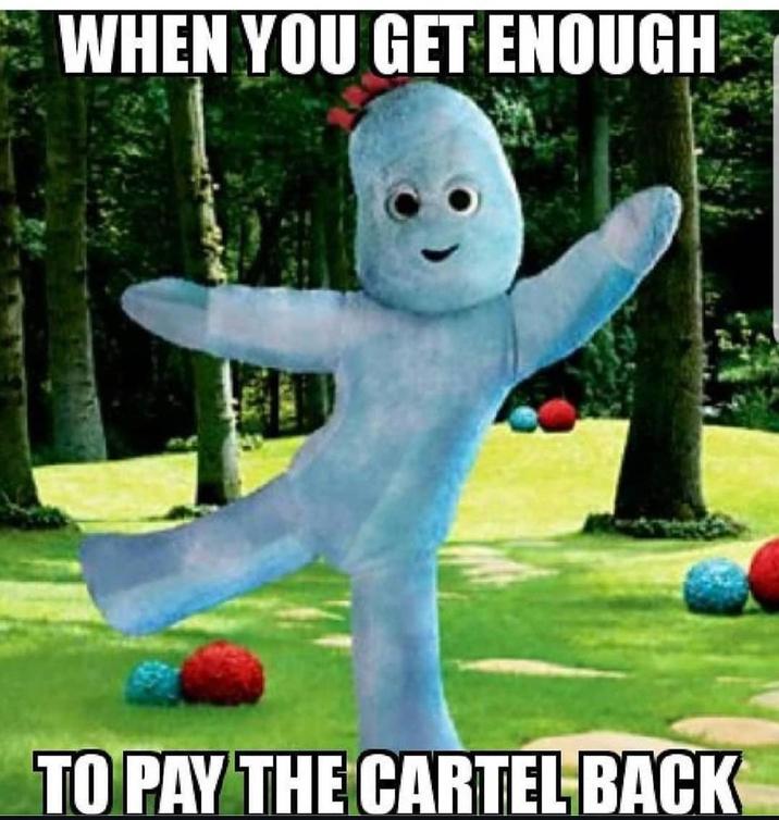 WHEN YOU GET ENOUGH TO PAY THE CARTEL BACK