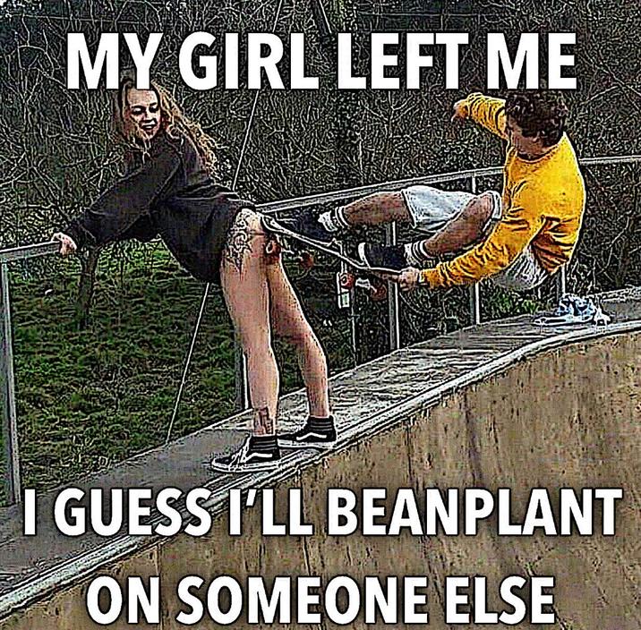 MY GIRL LEFT ME I GUESS I'LL BEANPLANT ON SOMEONE ELSE