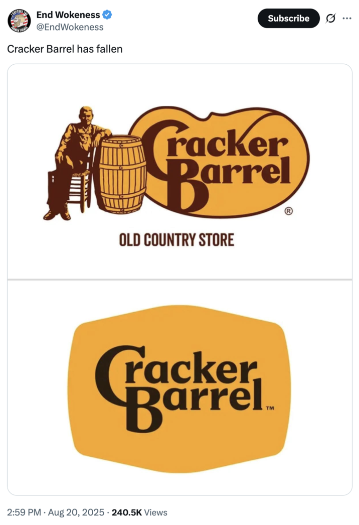 Cracker Barrel Has Fallen Meme