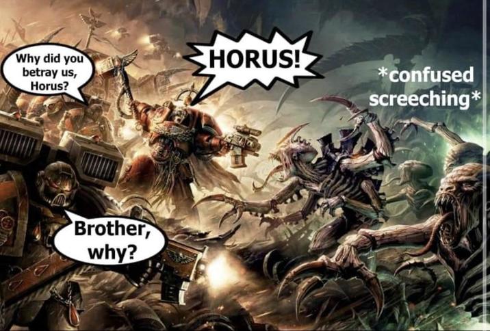 Why did you betray us, Horus? Brother, why? HORUS! *confused screeching*