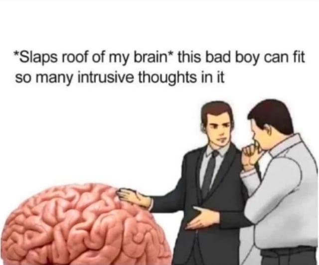 *Slaps roof of my brain* this bad boy can fit so many intrusive thoughts in it
