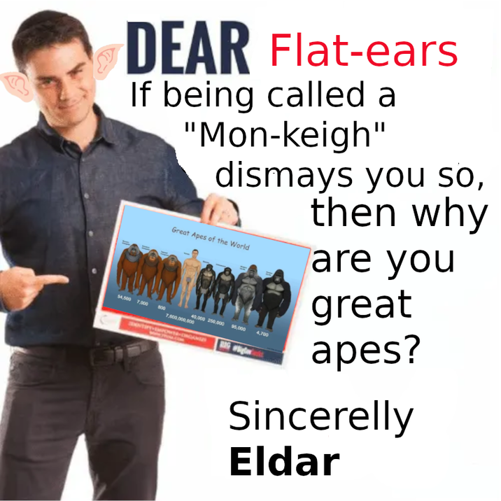 DEAR Flat-ears If being called a "Mon-keigh" dismays you so, then why Great Apes of the World 54,500 7,000 800 40,000 250,000 95,000 7,000,000,000 4,700 are you great apes? Sincerelly Eldar