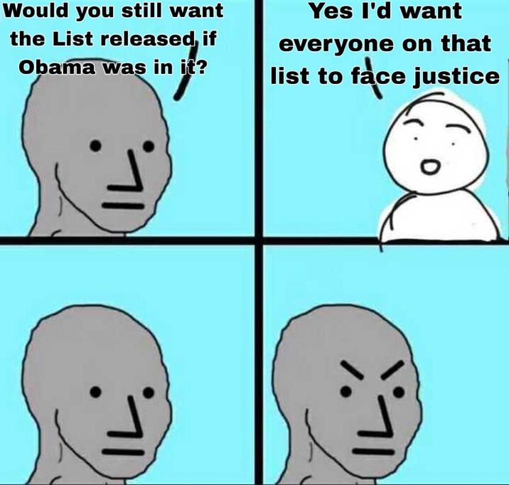 Would you still want the List released, if Obama was in it? Yes I'd want everyone on that list to face justice نال