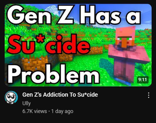 Gen Z Has a Sucide Problem Gen Z's Addiction To Su*cide Ully 6.7K views • 1 day ago 9:11