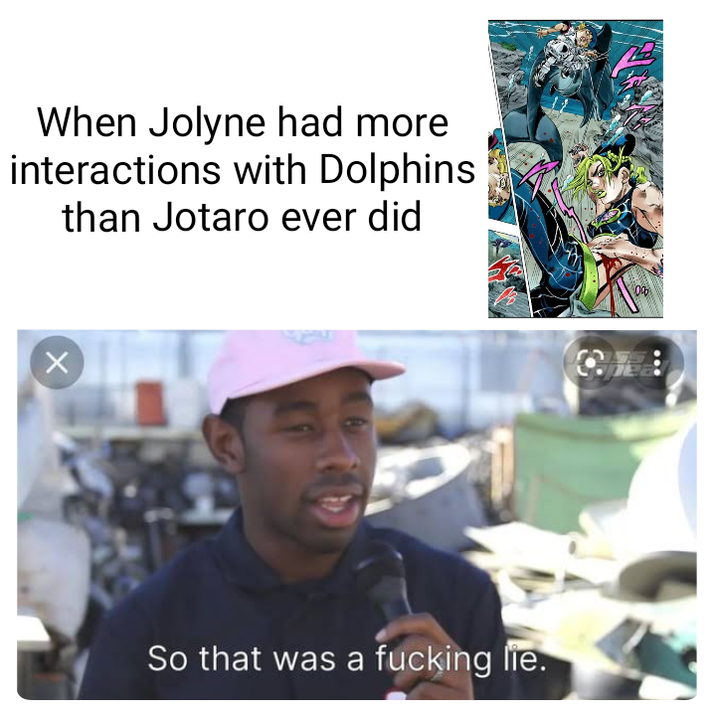 When Jolyne had more interactions with Dolphins than Jotaro ever did So that was a f------ lie.