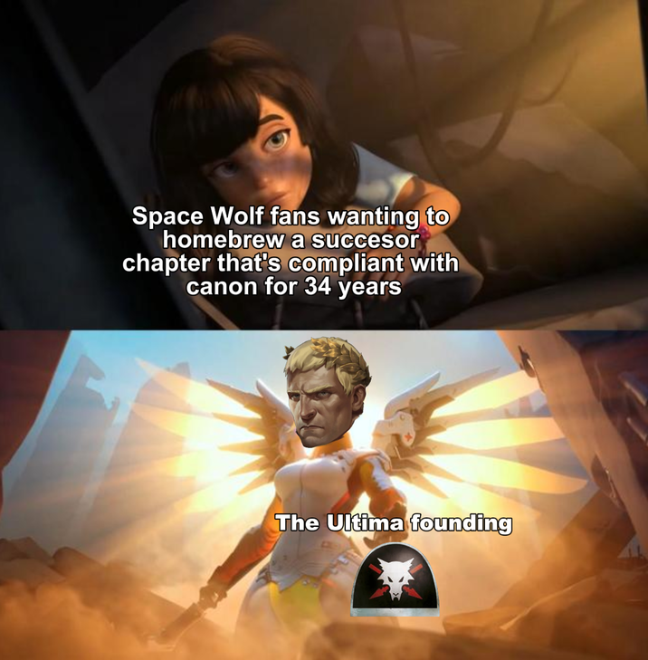 Space Wolf fans wanting to homebrew a succesor chapter that's compliant with canon for 34 years The Ultima founding