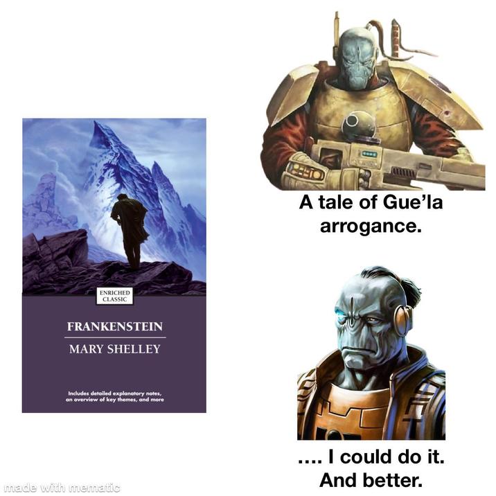 ENRICHED CLASSIC FRANKENSTEIN MARY SHELLEY Includes detailed explanatory notes, an overview of key themes, and more made with mematic A tale of Gue'la arrogance. .... I could do it. And better.