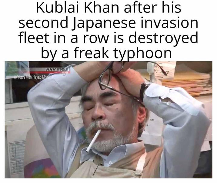 Kublai Khan after his second Japanese invasion fleet in a row is destroyed by a freak typhoon 10 Years with Hayao Miya NHK WORLD JAPAN 1;