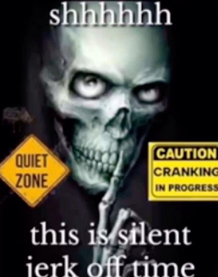 shhhhhh QUIET ZONE CAUTION CRANKING IN PROGRESS this is silent j------- time