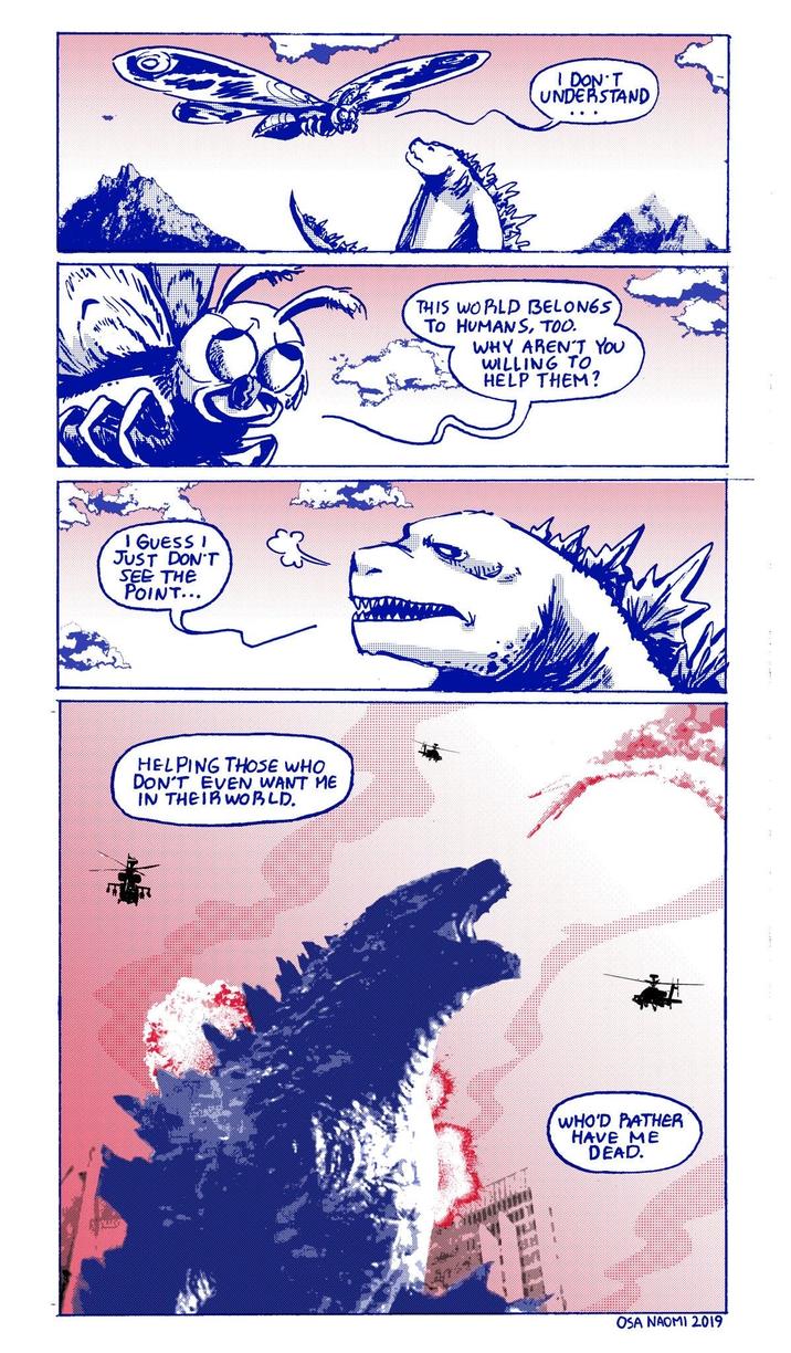 I GUESS I JUST DON'T SEE THE POINT... HELPING THOSE WHO DON'T EVEN WANT ME IN THEIR WORLD. I DON'T UNDERSTAND THIS WORLD BELONGS TO HUMANS, TOO. WHY AREN'T YOU WILLING TO HELP THEM? WHO'D RATHER HAVE ME DEAD. OSA NAOMI 2019