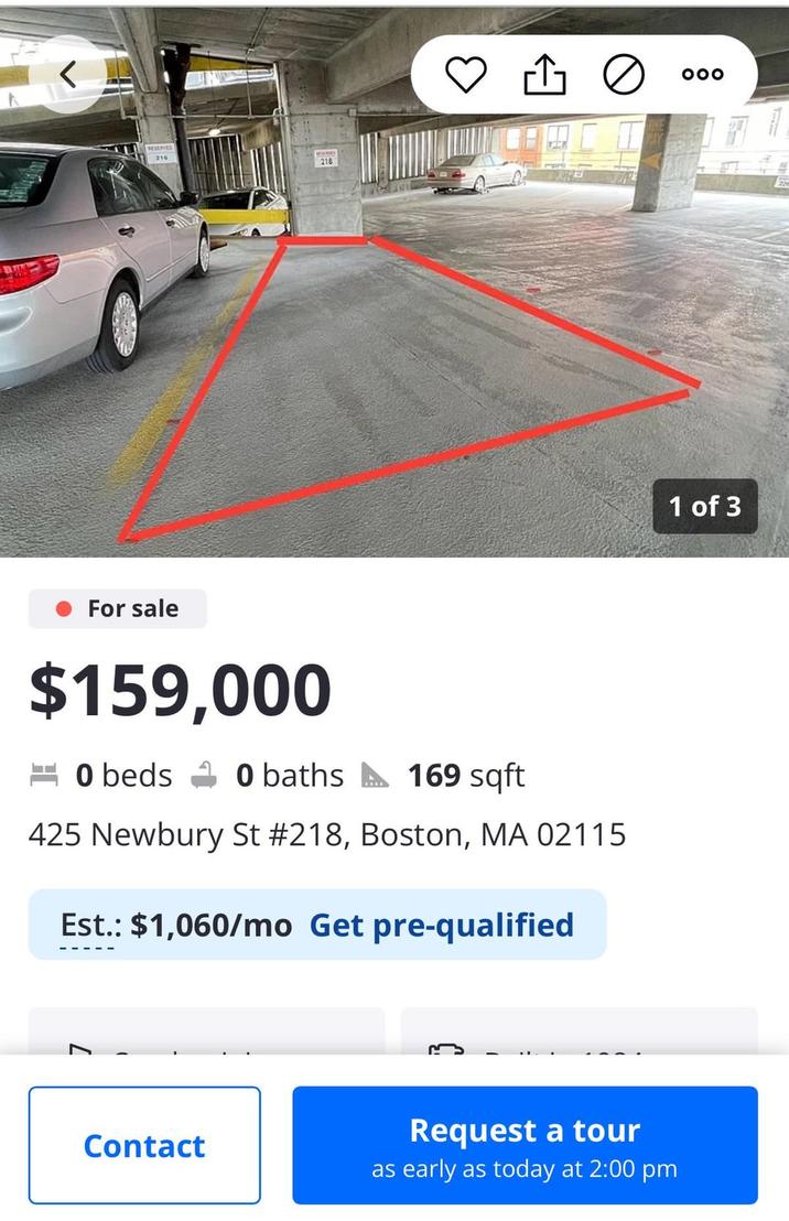 RESERVED 218 凸 о For sale $159,000 0 beds 0 baths 169 sqft 425 Newbury St #218, Boston, MA 02115 Est.: $1,060/mo Get pre-qualified Contact Request a tour as early as today at 2:00 pm ooo 1 of 3