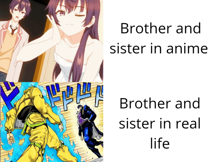 Brother and sister in anime Brother and sister in real life