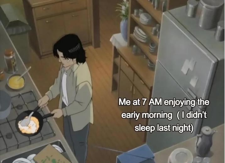 Me at 7 AM enjoying the early morning ( I didn't sleep last night)