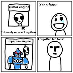 Xeno fans: rumor engine D Extremely xeno looking item Imperium engine Forgotten bin fans: די