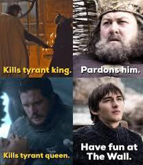 Kills tyrant king. Pardons him. Have fun at Kills tyrant queen. The Wall.