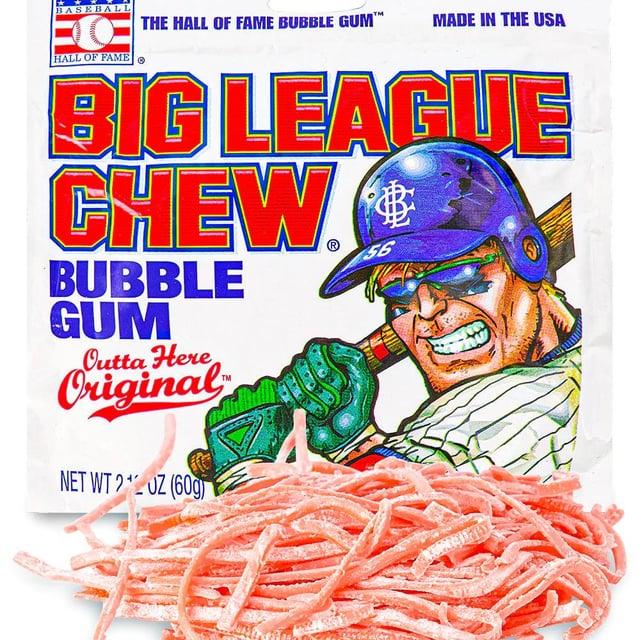 BASEBALL THE HALL OF FAME BUBBLE GUM™ MADE IN THE USA HALL OF FAME BIG LEAGUE CHEW. 健 BUBBLE GUM Outta Here Original NET WT 2 UZ (609)