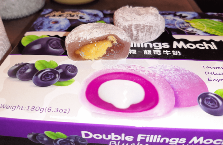 Weight: 180g(6.3oz) mings Mochi 糬-藍莓牛奶 O Taiwan Delici Enjo Double Fillings Moc