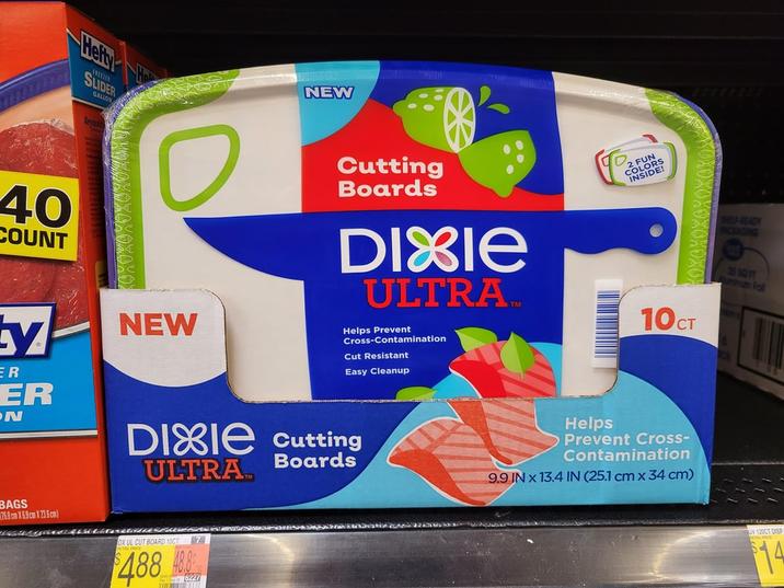 Hefty SLIDER 40 COUNT GALLON 0 NEW y ER NEW Cutting Boards DIXIE ULTRAM Helps Prevent Cross-Contamination Cut Resistant Easy Cleanup Q. 2 FUN 10CT SHELF-READY ACKAGING 25 54Q FT minum Foll ER N DIXIE Cutting ULTRA Boards Helps Prevent Cross- Contamination 9.9 IN x 13.4 IN (25.1 cm x 34 cm) BAGS 26.8 cm X 6.9cm X 23.6cm) DX UL CUT BOARD 10CT 7 $488 488 6227 GV 120CT DISP
