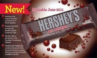 N New! Available June 2011 Hey the largest chocolate Aerated Chocola CM of gla HERSHEY'S Canadian C Channel Hair Delight combines the power of the
