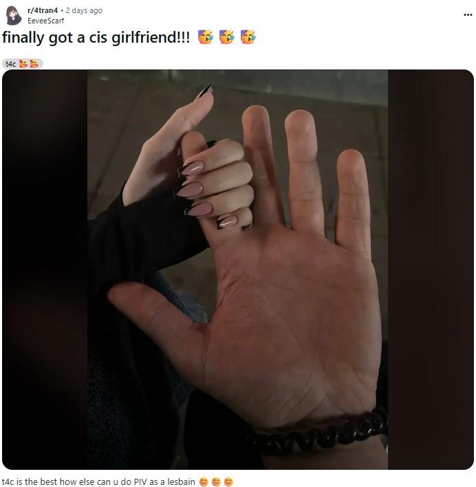 finally got a cis girlfriend!!! 🥳🥳🥳 r/4tran4 • 2 days ago EeveeScarf finally got a cis girlfriend!!! t4c t4c is the best how else can u do PIV as a lesbain