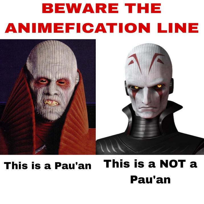 BEWARE THE ANIMEFICATION LINE This is a Pau'an This is a NOT a Pau'an